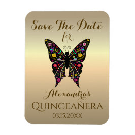 Quinceanera Save the Date 15 Birthday Butterfly Magnet