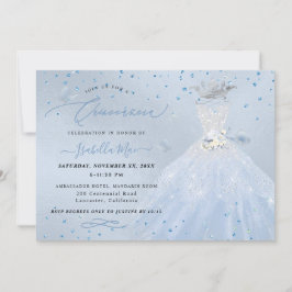 Quinceanera Silver Blue Quinceanera Dress Inbjudningar