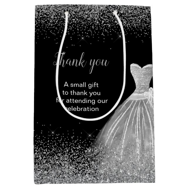 Quinceanera Silver Dress Faux Glitter (Framsidan)