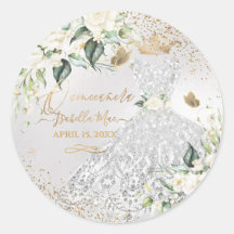 Quinceanera Silver Gown Guld Glitter Cream Ro C