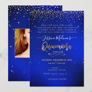 Quinceañera, skriven i Star, Blue Velvet Inbjudningar