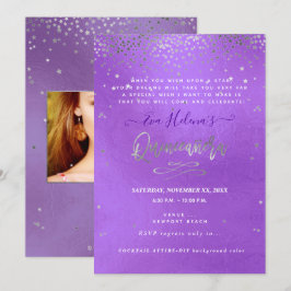 Quinceañera , skriven i Stars, DIY Lila Inbjudningar