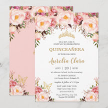 Quinceañera Soft  Blommigt Guld Tiara Butterfly