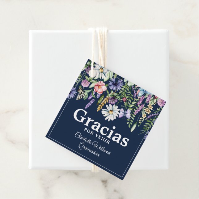 Quinceañera Spain Gracias Tack Gåvor Etiketter (På plats)