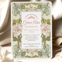 Quinceañera Spansk Sage Grön Rosa