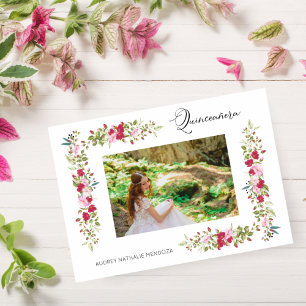 Quinceañera Spansk Whimsical Typografi Inbjudningar