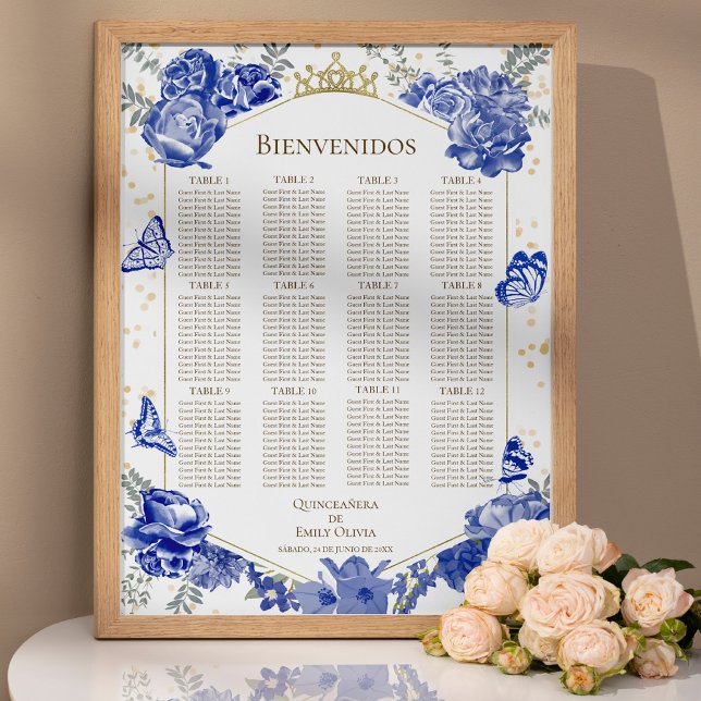 Quinceanera Spanska platsschematecken Fjärilar Poster (Skapare uppladdad)
