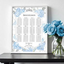 Quinceanera Spanska platsschematecken Fjärilar Poster