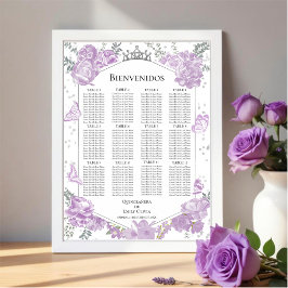 Quinceanera Spanska platsschematecken Fjärilar Poster