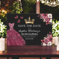 Quinceanera Spara Blommigten Burgundy för datum