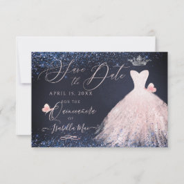 Quinceanera Spara datum Fjäril Blush Klänning Mari Inbjudningar