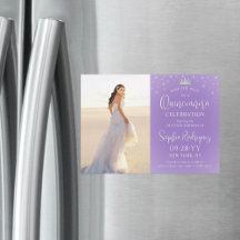 Quinceañera Spara datum Foto Lila Lila Stjärnor