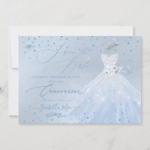 Quinceanera Spara datumet Blue Silver