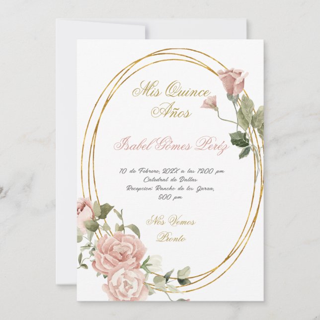 Quinceanera Spara datumet på spanska (Framsida)