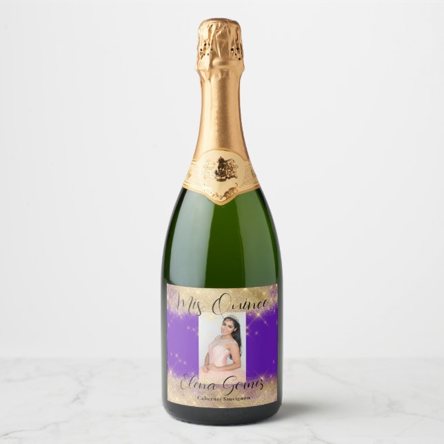 Quinceañera Sparkling Vin favoritetikett Personali (Framsida)