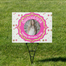 Quinceañera Stars och Glitter Photo Sign