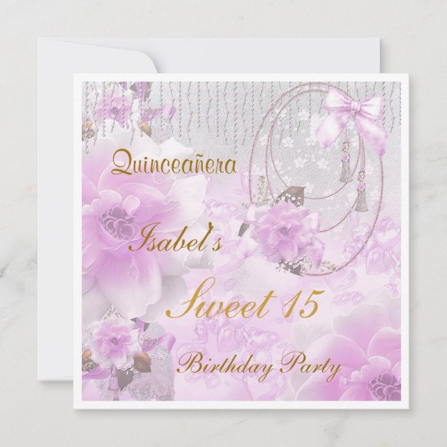 Quinceanera Sweet 15 Birthday Call Inbjudningar (Framsida)