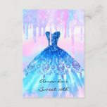 Quinceanera Sweet 16th Blue Rosa HoloGraphics Dres Inbjudningar<br><div class="desc">lyxhändelse för florenceK-elegant</div>
