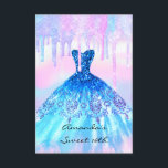 Quinceanera Sweet 16th Blue Rosa HoloGraphics Dres Inbjudningar<br><div class="desc">lyxhändelse för florenceK-elegant</div>