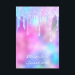 Quinceanera Sweet 16th Drips Holografisk Rosa Inbjudningar<br><div class="desc">lyxhändelse för florenceK-elegant</div>