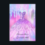 Quinceanera Sweet 16th Drips HoloGraph Dress Inbjudningar<br><div class="desc">lyxhändelse för florenceK-elegant</div>