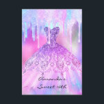 Quinceanera Sweet 16th Drips HoloGraph Dress Inbjudningar<br><div class="desc">lyxhändelse för florenceK-elegant</div>