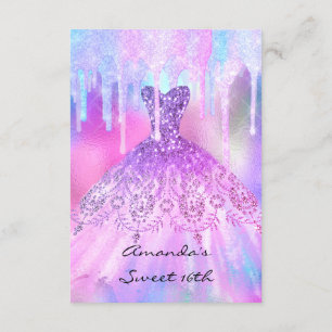 Quinceanera Sweet 16th Drips HoloGraph Dress Inbjudningar