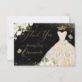 Quinceanera Tack Champagne Guld Glitter Gown 
