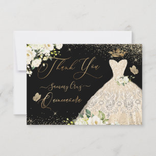 Quinceanera Tack Champagne Guld Glitter Gown Kort