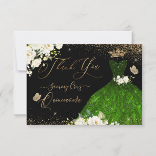 Quinceanera Tack Emerald Grönt Glitter Gown Kort