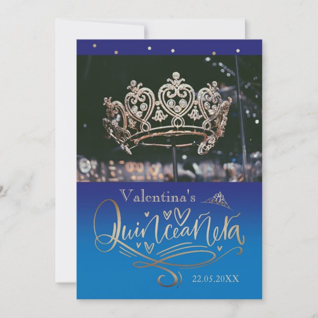 Quinceañera-tack för kortmallen inbjudningar (Framsida)