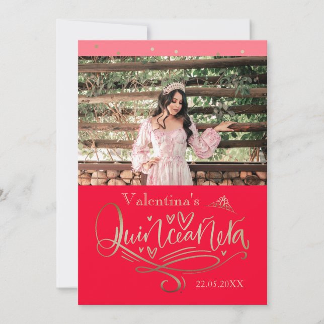 Quinceañera-tack för kortmallen inbjudningar (Framsida)