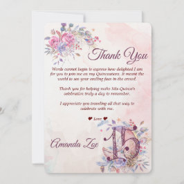 Quinceañera Tackkort Inbjudningar