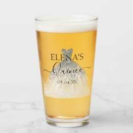 Quinceañera Tall Glass Party Favor Personlig Glaskopp