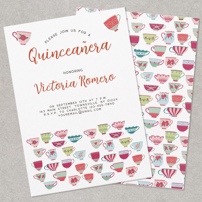 Quinceañera Tea Kopp-partiets inbjudan (Skapare uppladdad)