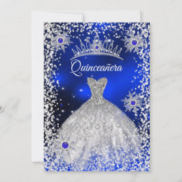 Quinceanera Tiara Dress blue vintersnöflinga Inbjudningar
