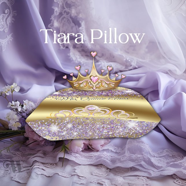 Quinceañera Traditional Tiara Krona Pillow Kudde (The pillow tp present your tiara)