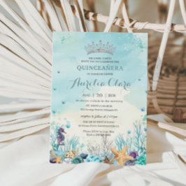 Quinceañera under Sea Beach Snäckas Corals Inbjudningar