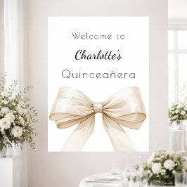 Quinceañera välkomstbåge i krämbeige poster