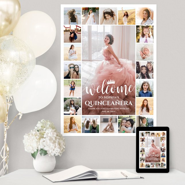 Quinceañera Välkomstfoto Collage 15-årsdag Poster (Skapare uppladdad)