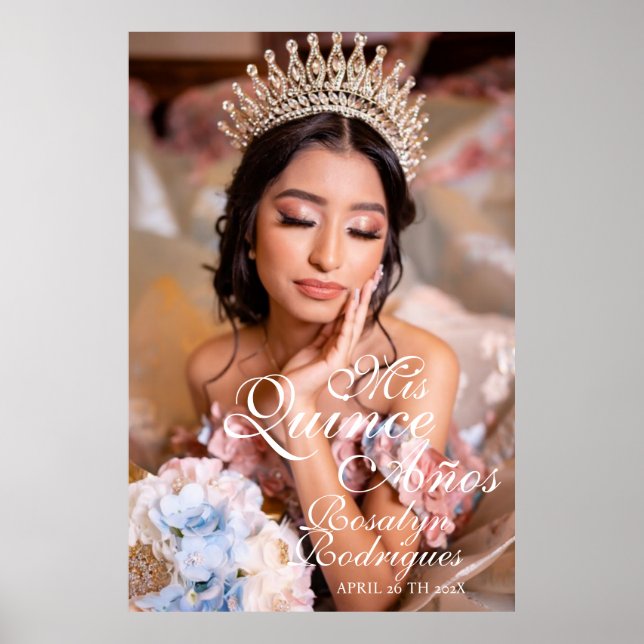 Quinceanera Välkomstskript foto 15:e födelsedagen Poster (Framsidan)