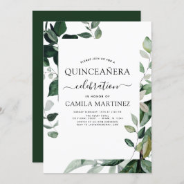 Quinceanera Vår Botanical Grey-inbjudan Inbjudningar