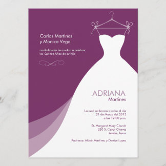 Quinceañera Vestido Púrpura invigningstraoner Inbjudningar