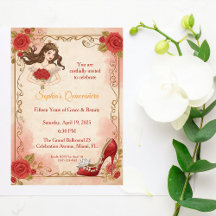 Quinceanera Vintage Rosor Elegant Födelsedag