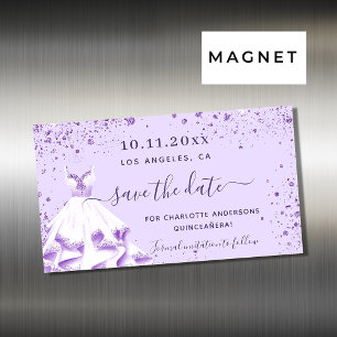 Quinceanera violet dress spara datum magneter