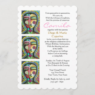 Quinceanera Virgin of Guadalupe Protection Inbjudningar