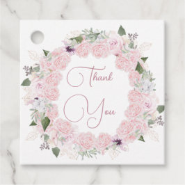 Quinceanera Watercolor  Rosa Blommigt Gåvor Etiketter