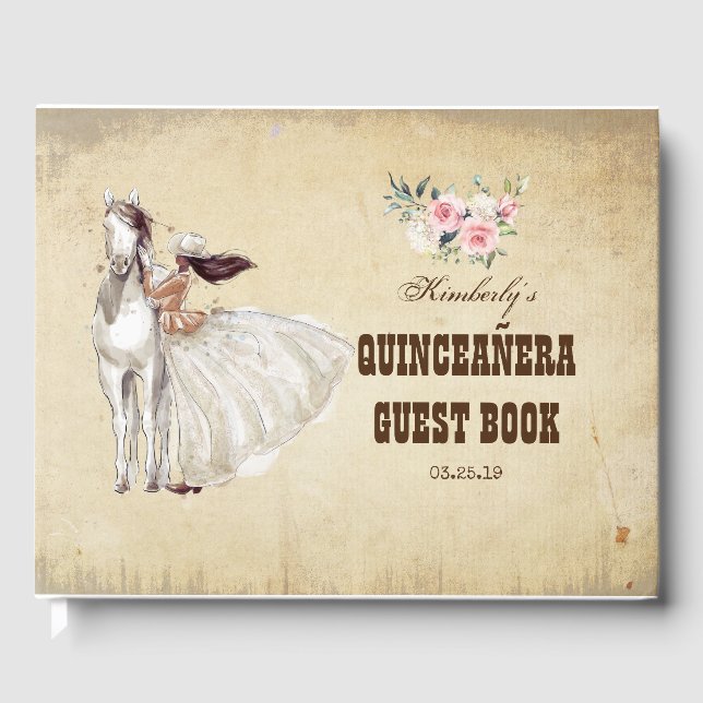 Quinceanera Westerna Land Guest Bok (Framsida)