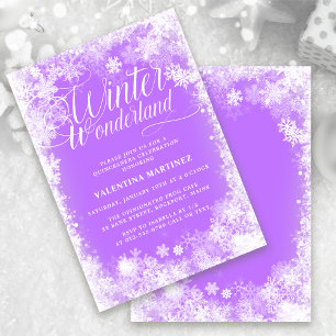 Quinceanera Winter Wonderland Snowflake Inbjudningar