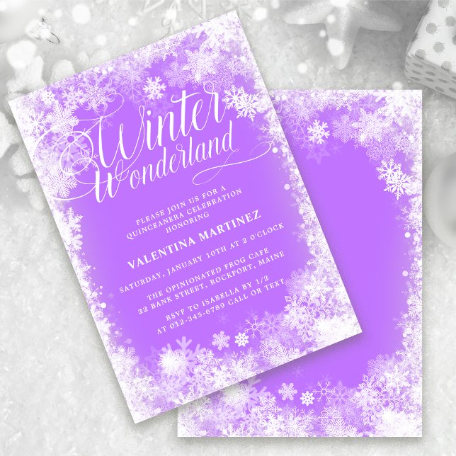Quinceanera Winter Wonderland Snowflake Inbjudningar (Skapare uppladdad)